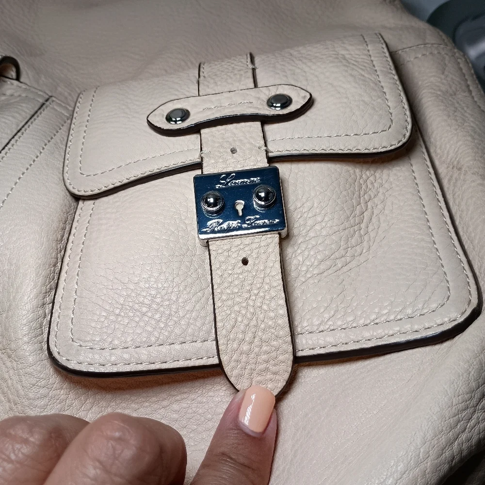 Ralph Lauren Governors Lodge Hobo Ivory Shoulder Bag